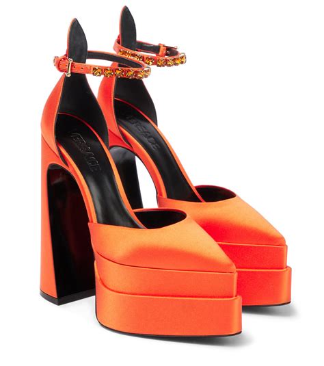 orange and blue versace heels